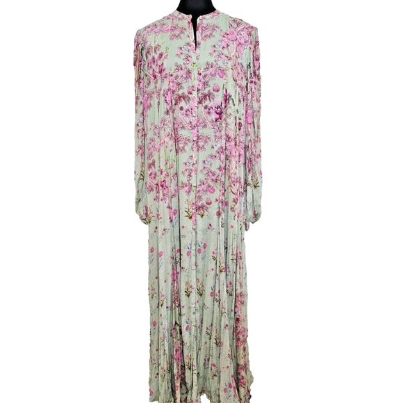 Hemant and Nandita Adira Floral Pink and White Maxi Dress-Size Large - Picture 7 of 17
